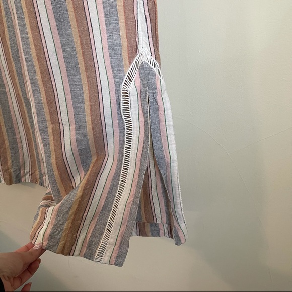 ‼️‼️SOLD‼️‼️Free People Striped Wide Leg Linen Pants - Picture 2 of 8